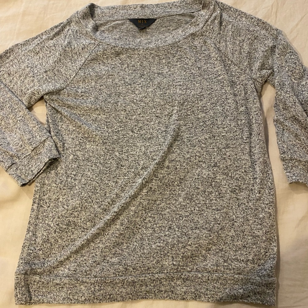 Heather grey wide neck sweater